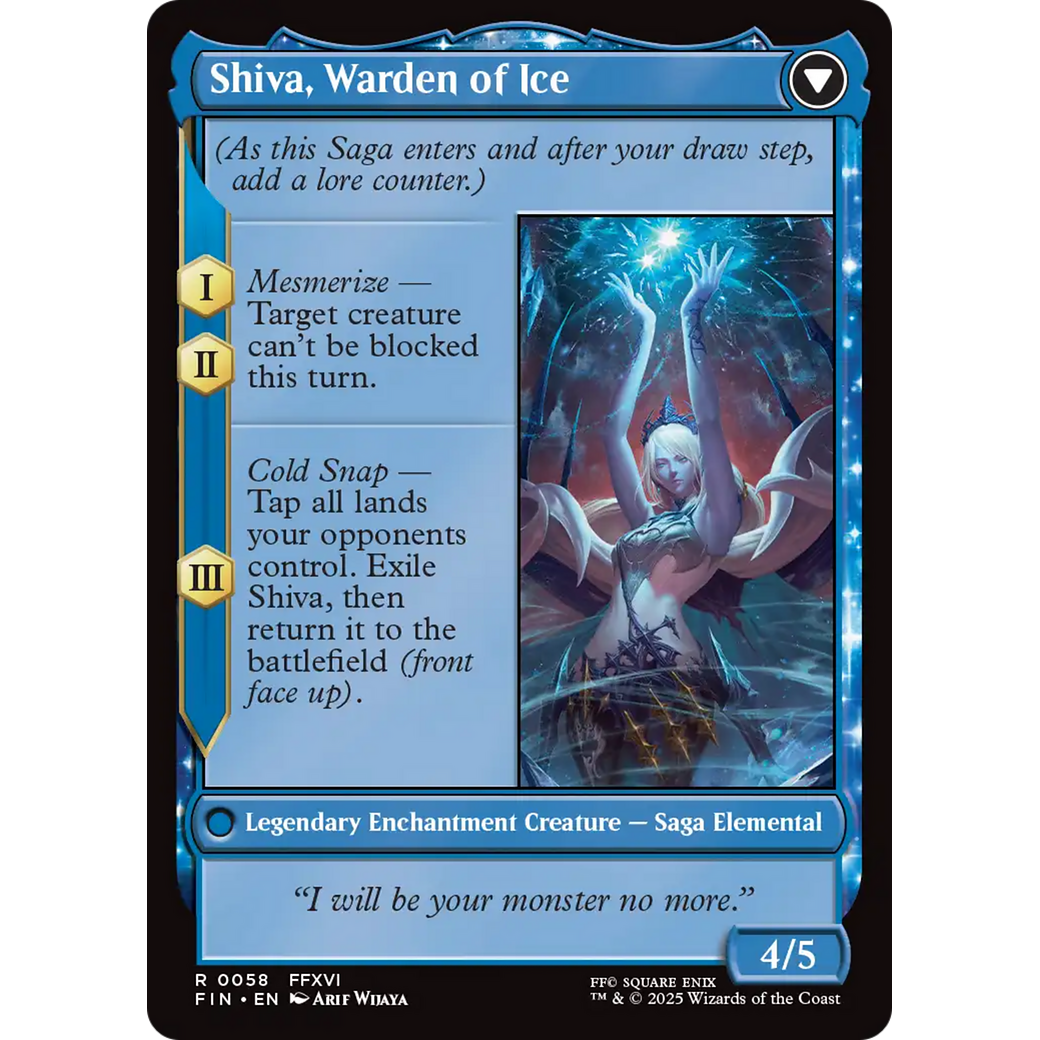 Jill, Shiva's Dominant // Shiva, Warden of Ice (FIN-058) - FINAL FANTASY: (enchantment)