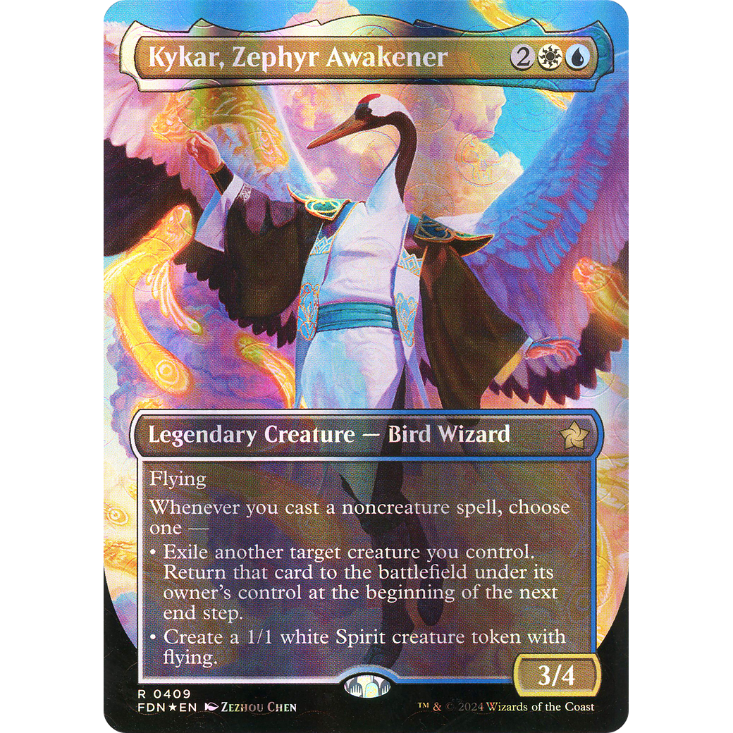Kykar, Zephyr Awakener (FDN-409) - Foundations (Borderless) Foil