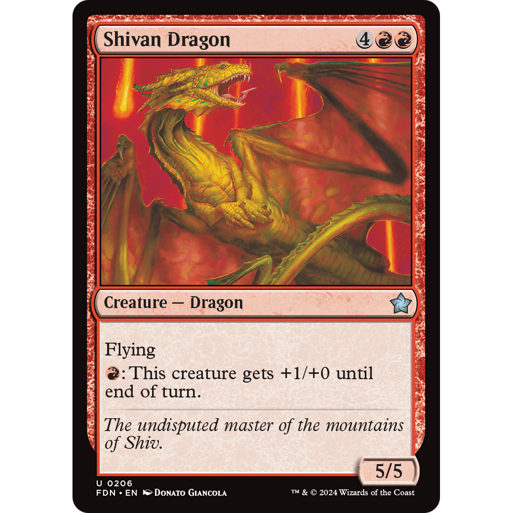 Shivan Dragon (FDN-206) - Foundations Foil