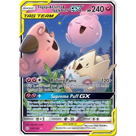 Togepi & Cleffa & Igglybuff GX 143/236 - SM Cosmic Eclipse Holofoil