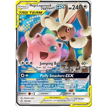 Mega Lopunny & Jigglypuff GX 165/236 - SM Cosmic Eclipse Holofoil