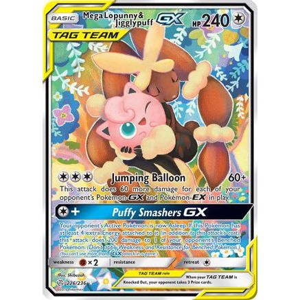 Mega Lopunny & Jigglypuff GX (Alternate Full Art) 226/236 - SM Cosmic Eclipse Holofoil