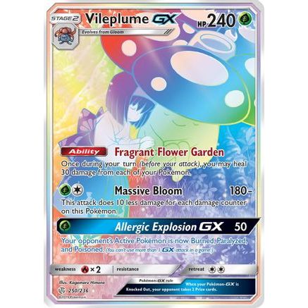 Vileplume GX (Secret) 250/236 - SM Cosmic Eclipse Holofoil