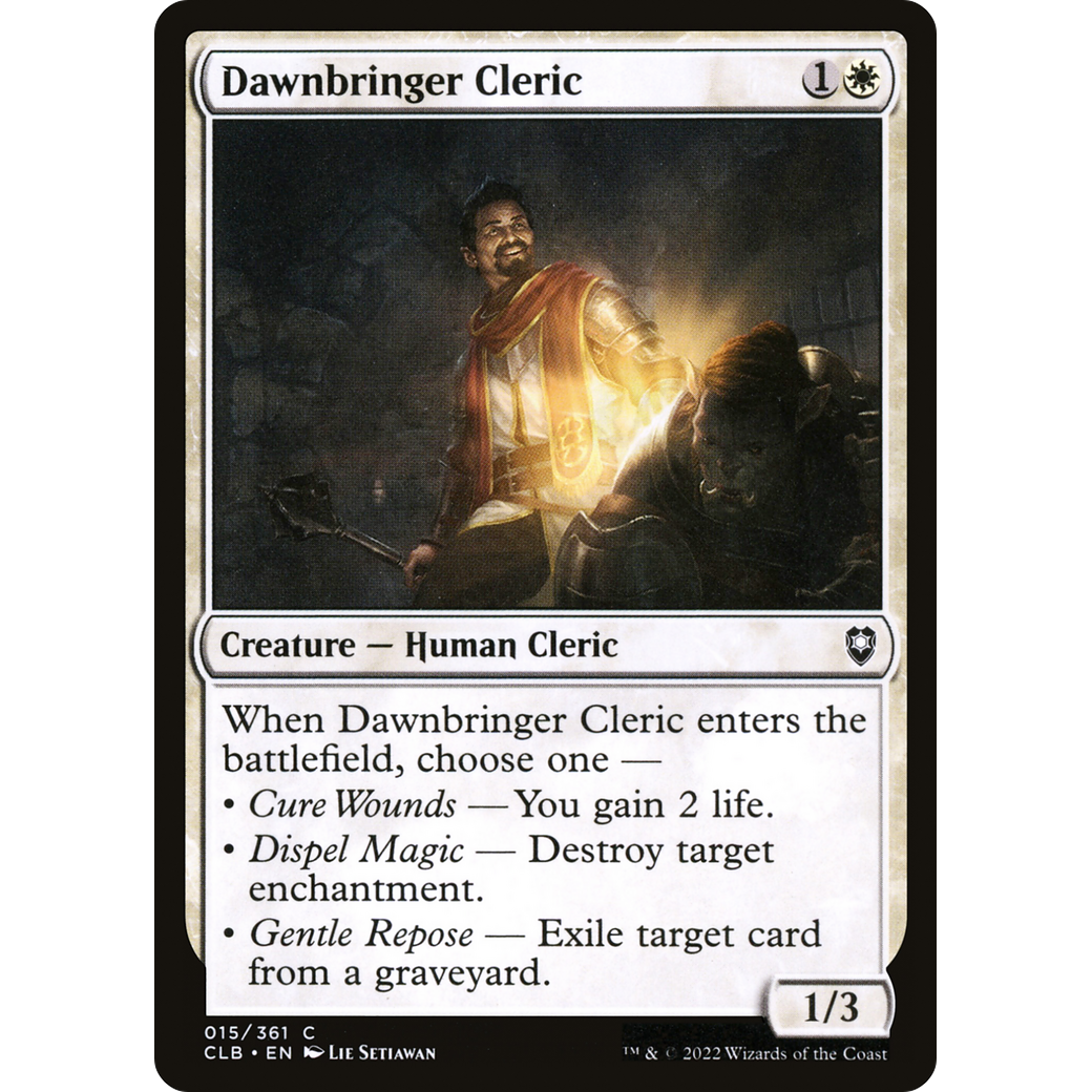 Dawnbringer Cleric (CLB-015) - Commander Legends: Battle for Baldur's Gate Foil