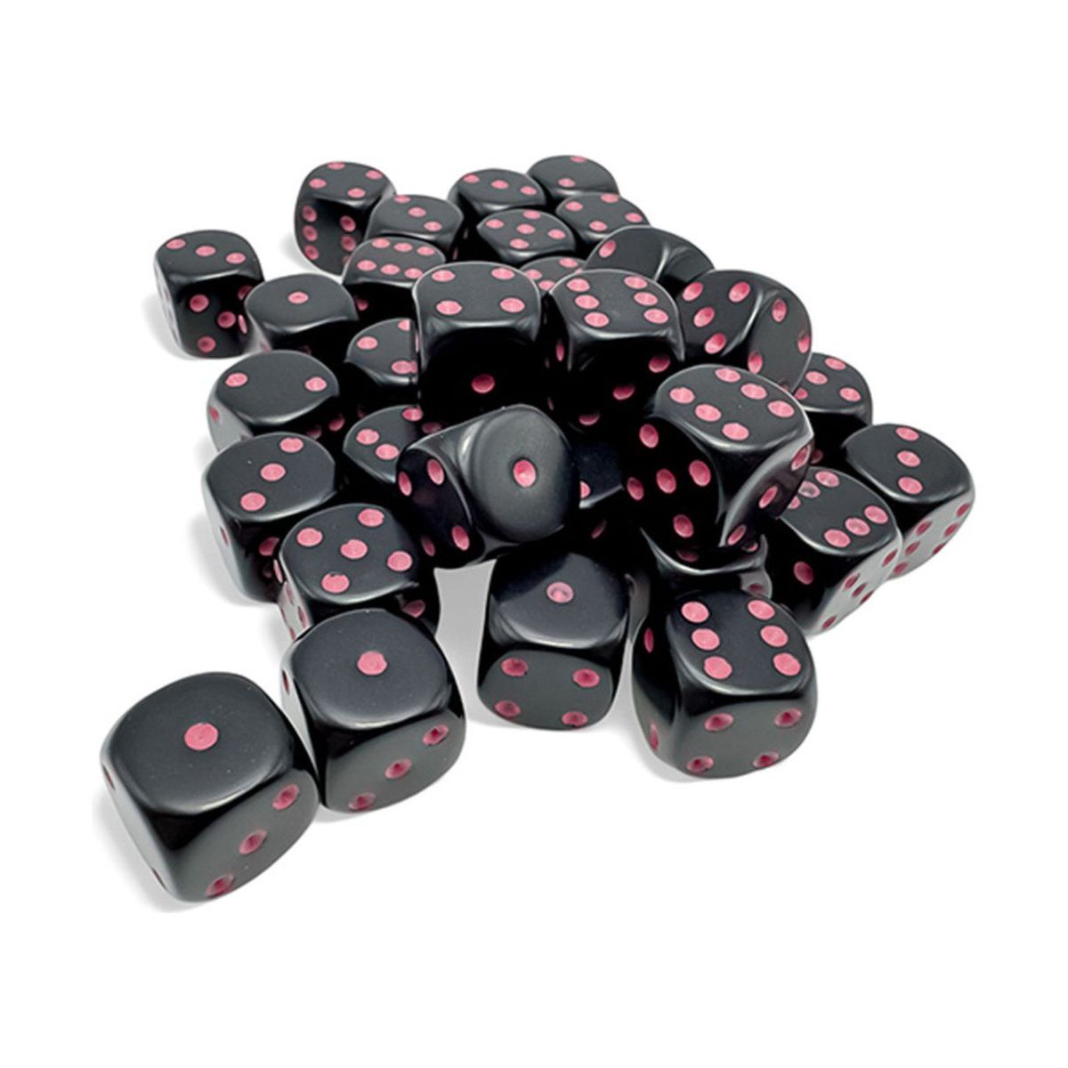 Chessex Opaque Black/Pink Six-Sided 12mm Dice