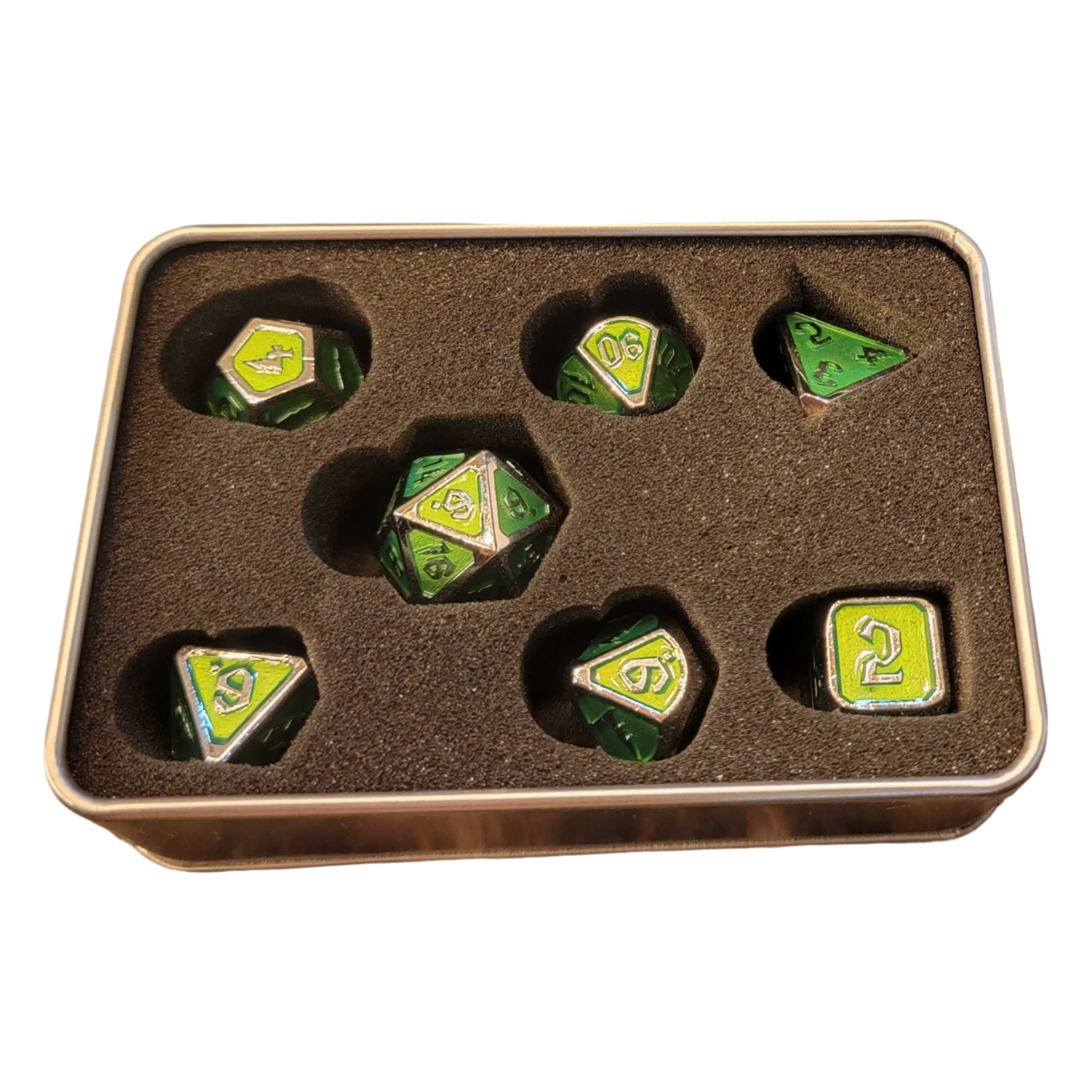 Green w/ Silver 7-set Metal Dice