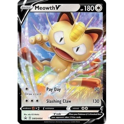 Meowth V - SWSH004 SWSH004/307 - SWSH Sword & Shield Promo Cards Holofoil