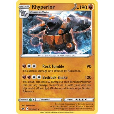 Rhyperior 99/202 - SWSH01 Sword & Shield Base Set Holofoil