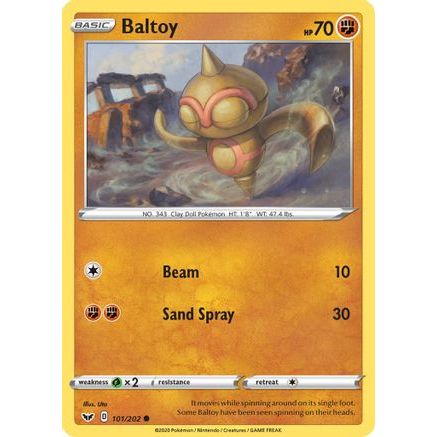 Baltoy (101) 101/202 - SWSH01 Sword & Shield Base Set Reverse Holofoil
