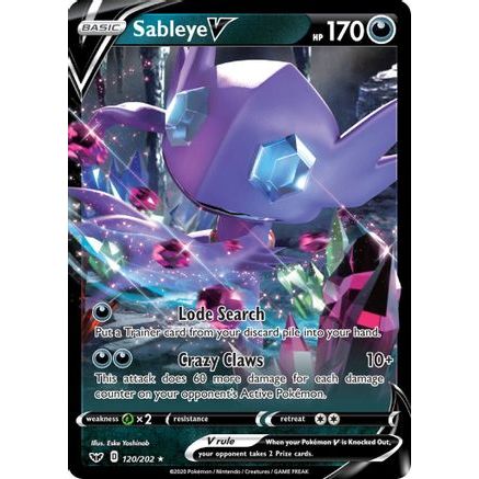 Sableye V 120/202 - SWSH01 Sword & Shield Base Set Holofoil
