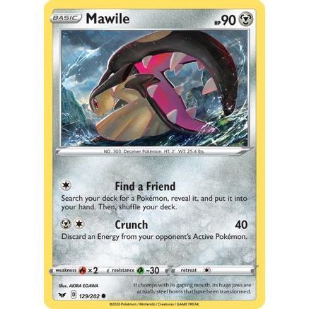 Mawile 129/202 - SWSH01 Sword & Shield Base Set Reverse Holofoil