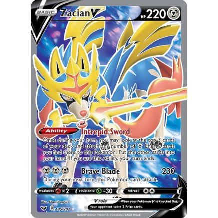 Zacian V (Full Art) 195/202 - SWSH01 Sword & Shield Base Set Holofoil