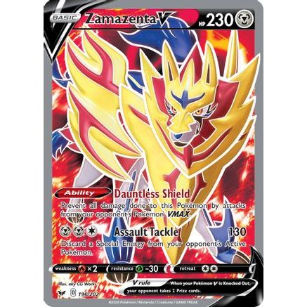 Zamazenta V (Full Art) 196/202 - SWSH01 Sword & Shield Base Set Holofoil