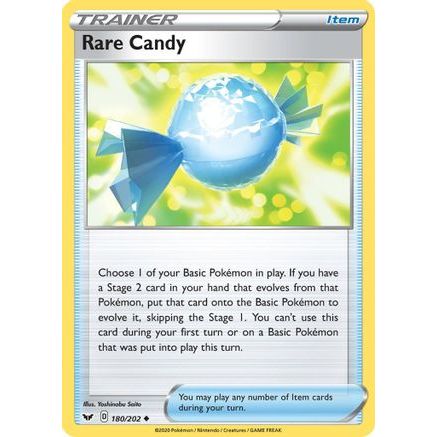 Rare Candy 180/202 - SWSH01 Sword & Shield Base Set Reverse Holofoil
