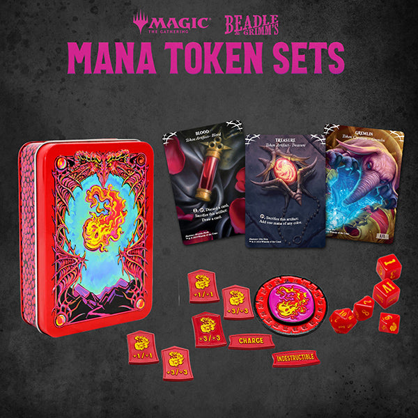 MTG マジック：ザ・ギャザリング 赤マナ レッド マナ トークンセット Magic: Red Mana Metal Token Set
