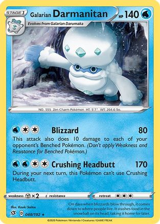 Galarian Darmanitan 48/192 - SWSH02 Rebel Clash Reverse Holofoil