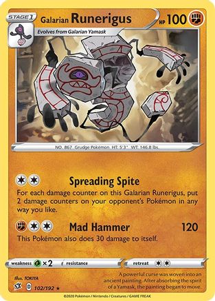 Galarian Runerigus 102/192 - SWSH02 Rebel Clash