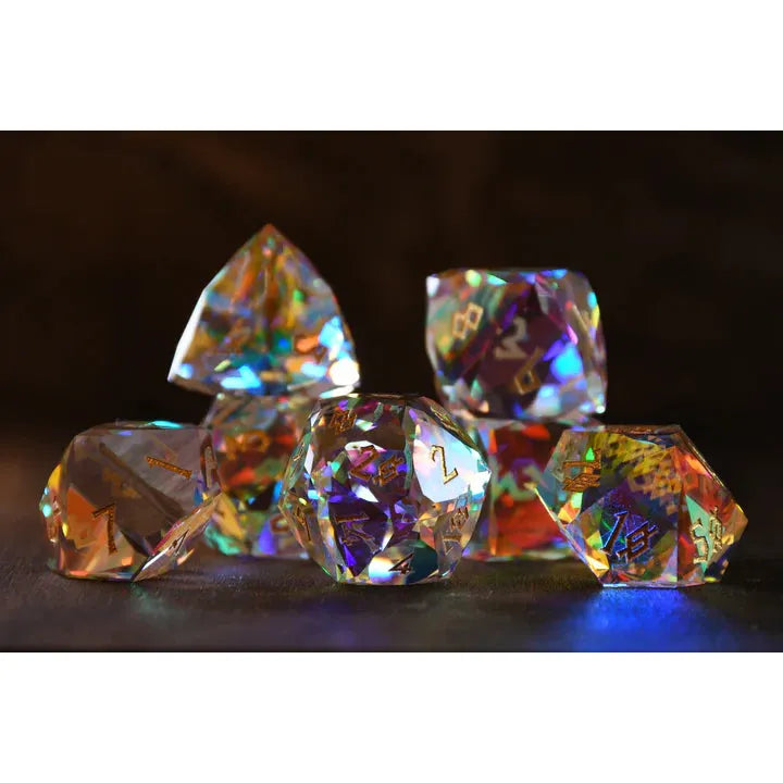 Misty Mountain - Diamond Prism - 7-set Multifaceted Glass Dice