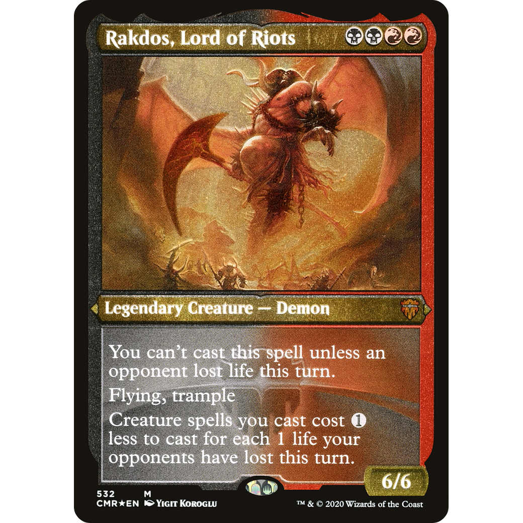 Rakdos, Lord of Riots (Foil Etched) (CMR-532) - Commander Legends Foil