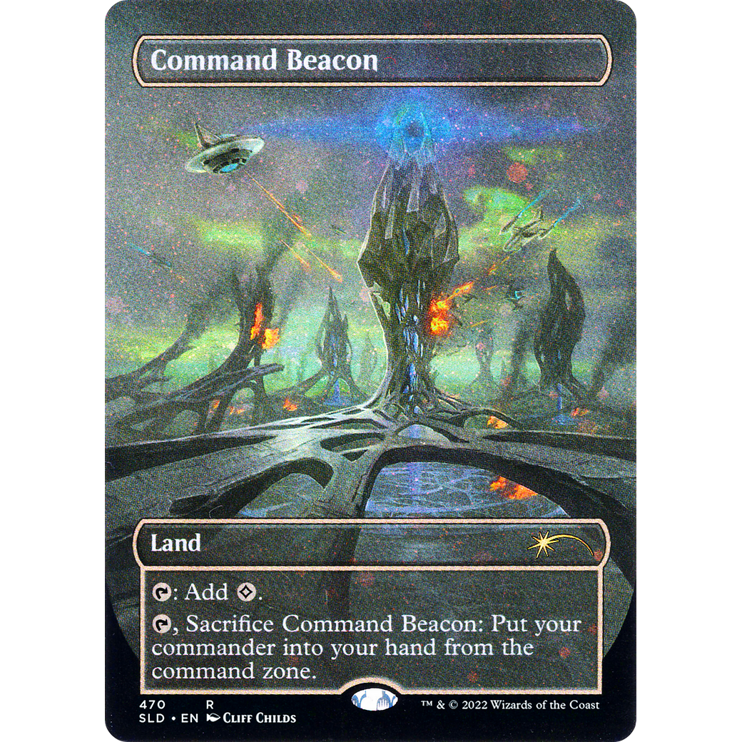 Command Beacon (Borderless) (Galaxy Foil) (SLD-470) - Secret Lair Drop (Borderless) Foil