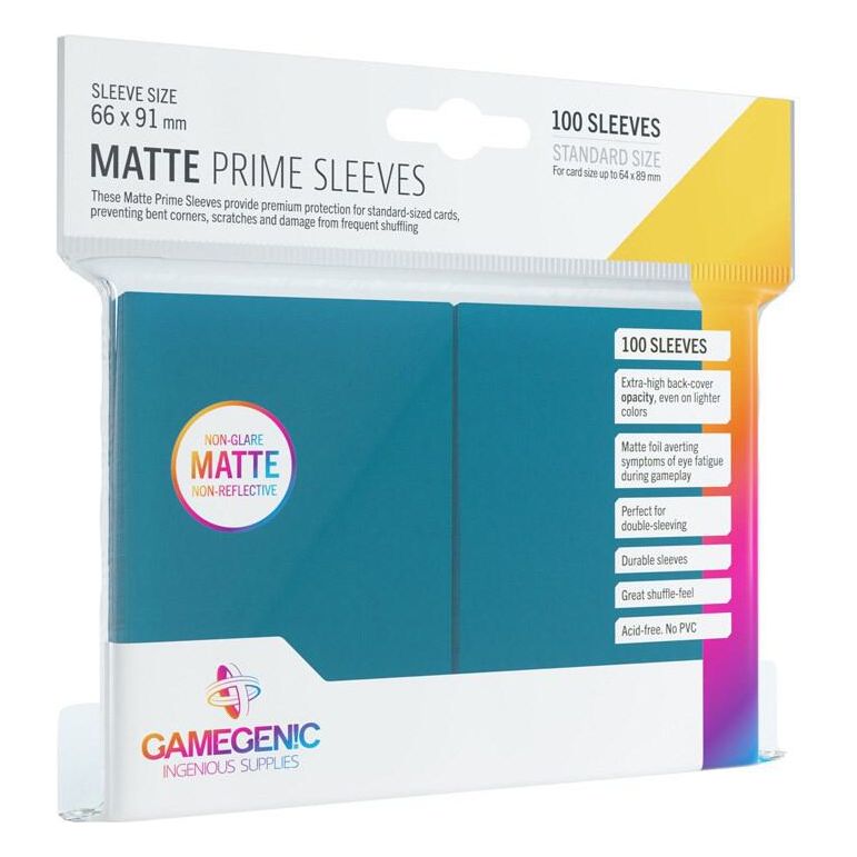 Gamegenic: Blue 100ct Standard Matte Prime Sleeves 66 X 91 mm
