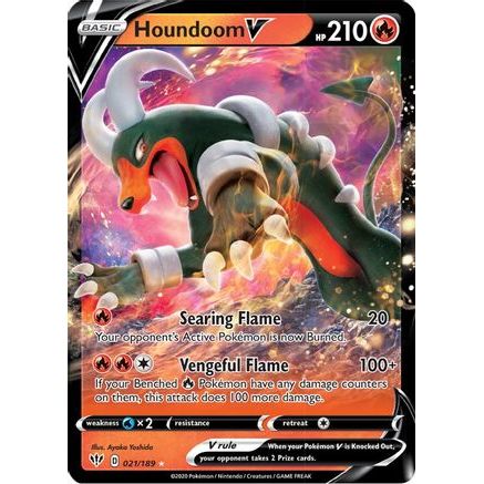 Houndoom V 21/189 - SWSH03 Darkness Ablaze Holofoil