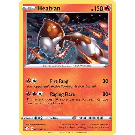 Heatran 25/189 - SWSH03 Darkness Ablaze Reverse Holofoil