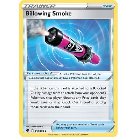 Billowing Smoke 158/189 - SWSH03 Darkness Ablaze Reverse Holofoil