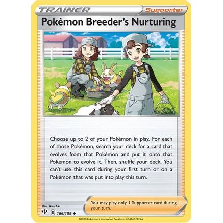 Pokemon Breeder's Nurturing 166/189 - SWSH03 Darkness Ablaze