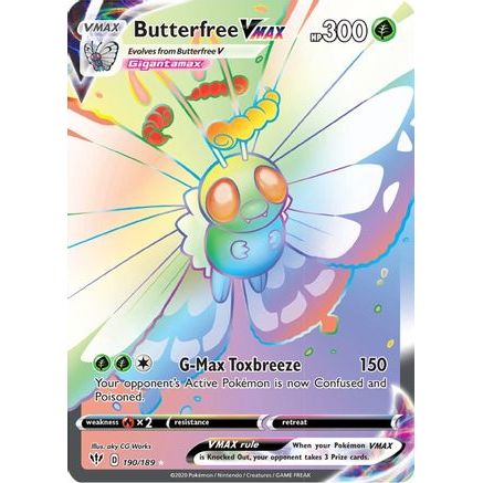 Butterfree VMAX (Secret) 190/189 - SWSH03 Darkness Ablaze Holofoil