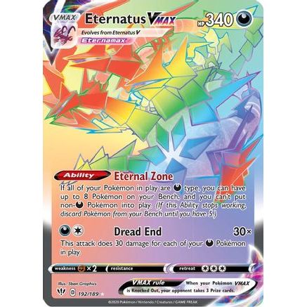 Eternatus VMAX (Secret) 192/189 - SWSH03 Darkness Ablaze Holofoil