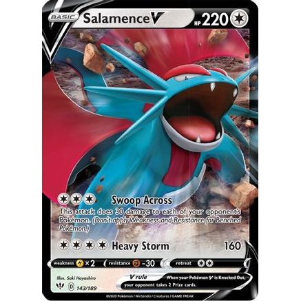 Salamence V 143/189 - SWSH03 Darkness Ablaze Holofoil