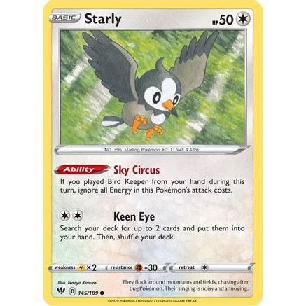Starly 145/189 - SWSH03 Darkness Ablaze