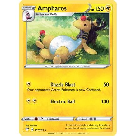 Ampharos 57/189 - SWSH03 Darkness Ablaze Reverse Holofoil