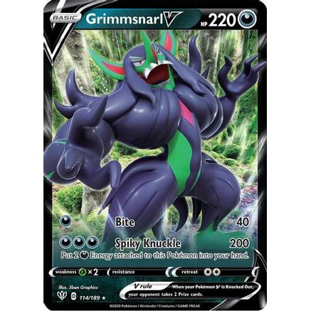 Grimmsnarl V 114/189 - SWSH03 Darkness Ablaze Holofoil