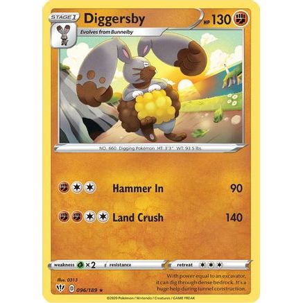 Diggersby 96/189 - SWSH03 Darkness Ablaze Reverse Holofoil