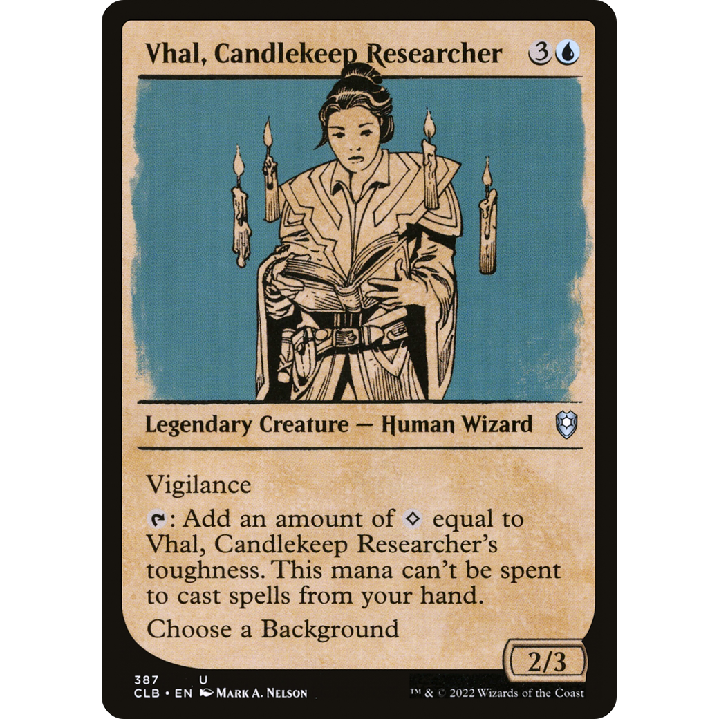 Vhal, Candlekeep Researcher (CLB-387) - Commander Legends: Battle for Baldur's Gate: (Showcase)