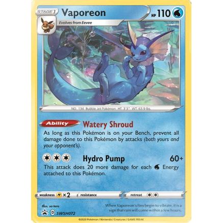 Vaporeon - SWSH072 SWSH072/307 - SWSH Sword & Shield Promo Cards Holofoil