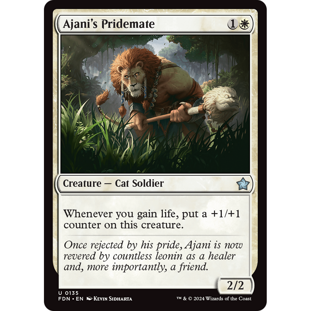 Ajani's Pridemate (FDN-135) - Foundations Foil
