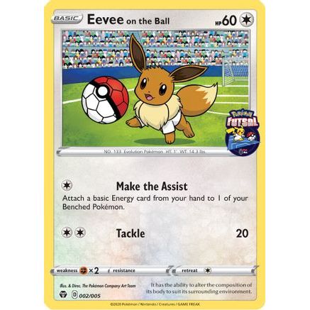 Eevee on the Ball - 002/005 (Pokemon Futsal) 2/5 - Miscellaneous Cards & Products