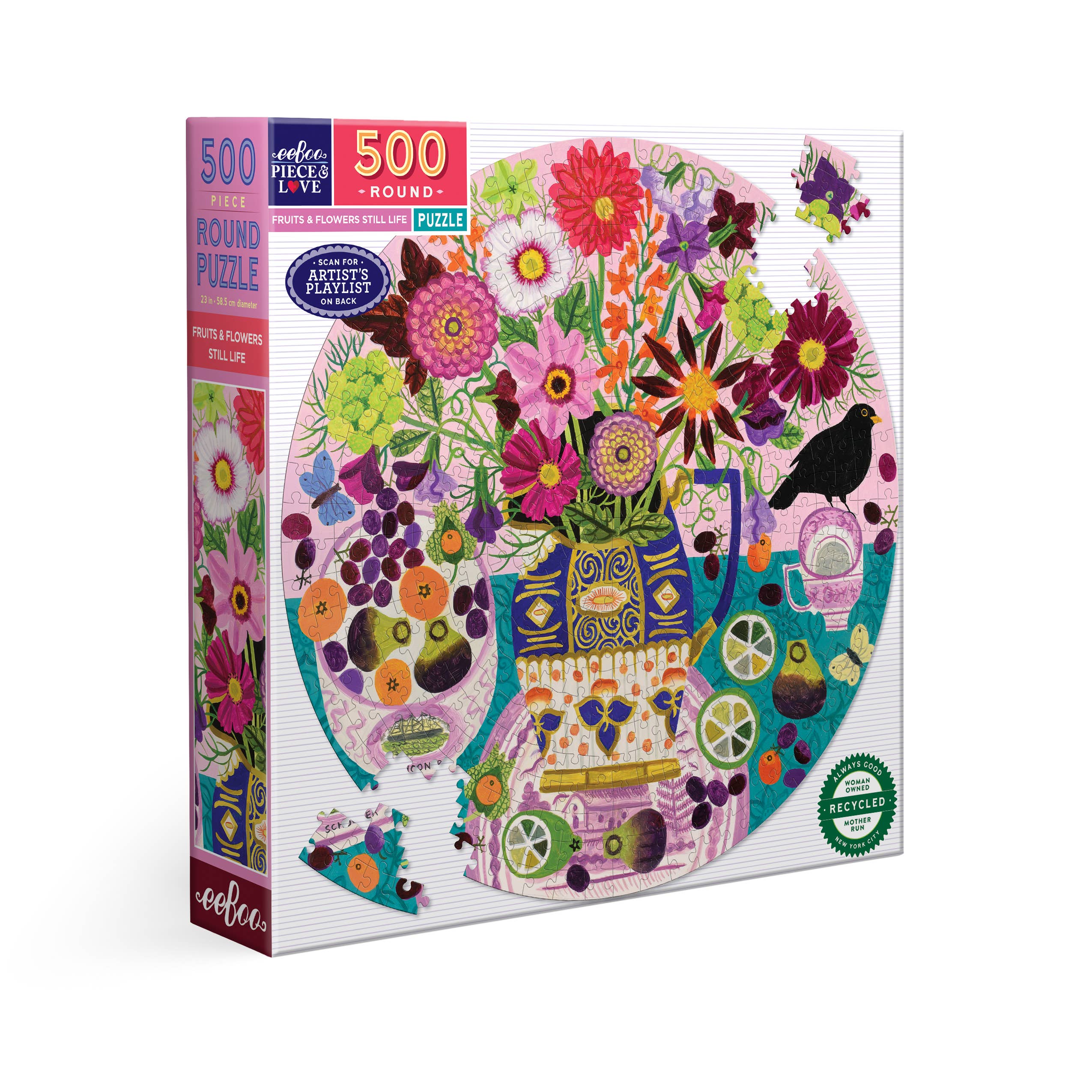 Fruits & Flowers Still Life 500pc Round Puzzle