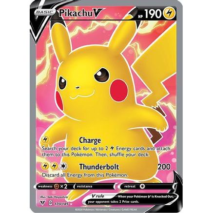 Pikachu V (Full Art) 170/185 - SWSH04 Vivid Voltage Holofoil