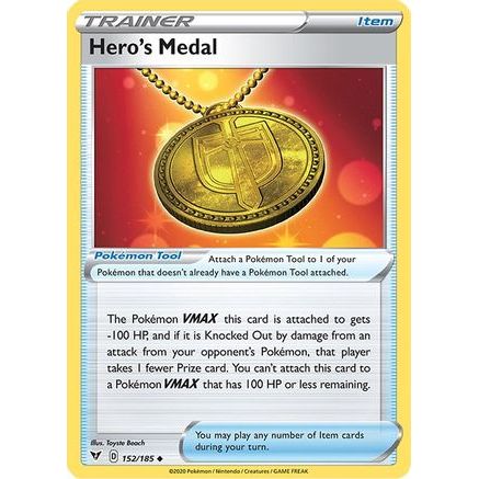 Hero's Medal 152/185 - SWSH04 Vivid Voltage Reverse Holofoil
