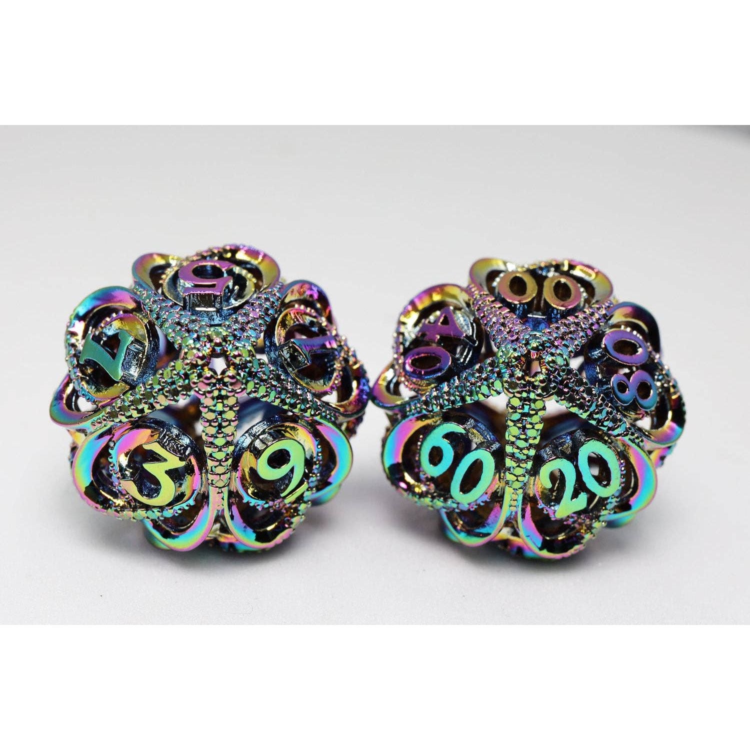 Hollow Hearts: Jeweled Burnt Opal - Metal RPG Dice Set