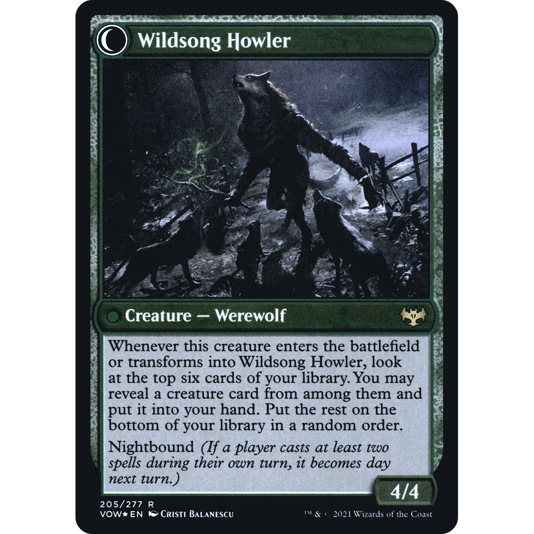 Howlpack Piper (PRE-205) - Innistrad: Crimson Vow Promos: (Double Faced Transform) Foil