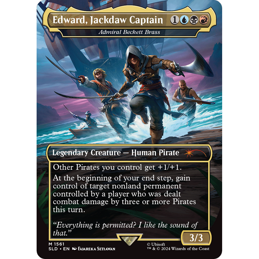 Edward, Jackdaw Captain - Admiral Beckett Brass (SLD-1561) - Secret Lair Drop / Edward, Jackdaw Captain (Borderless)