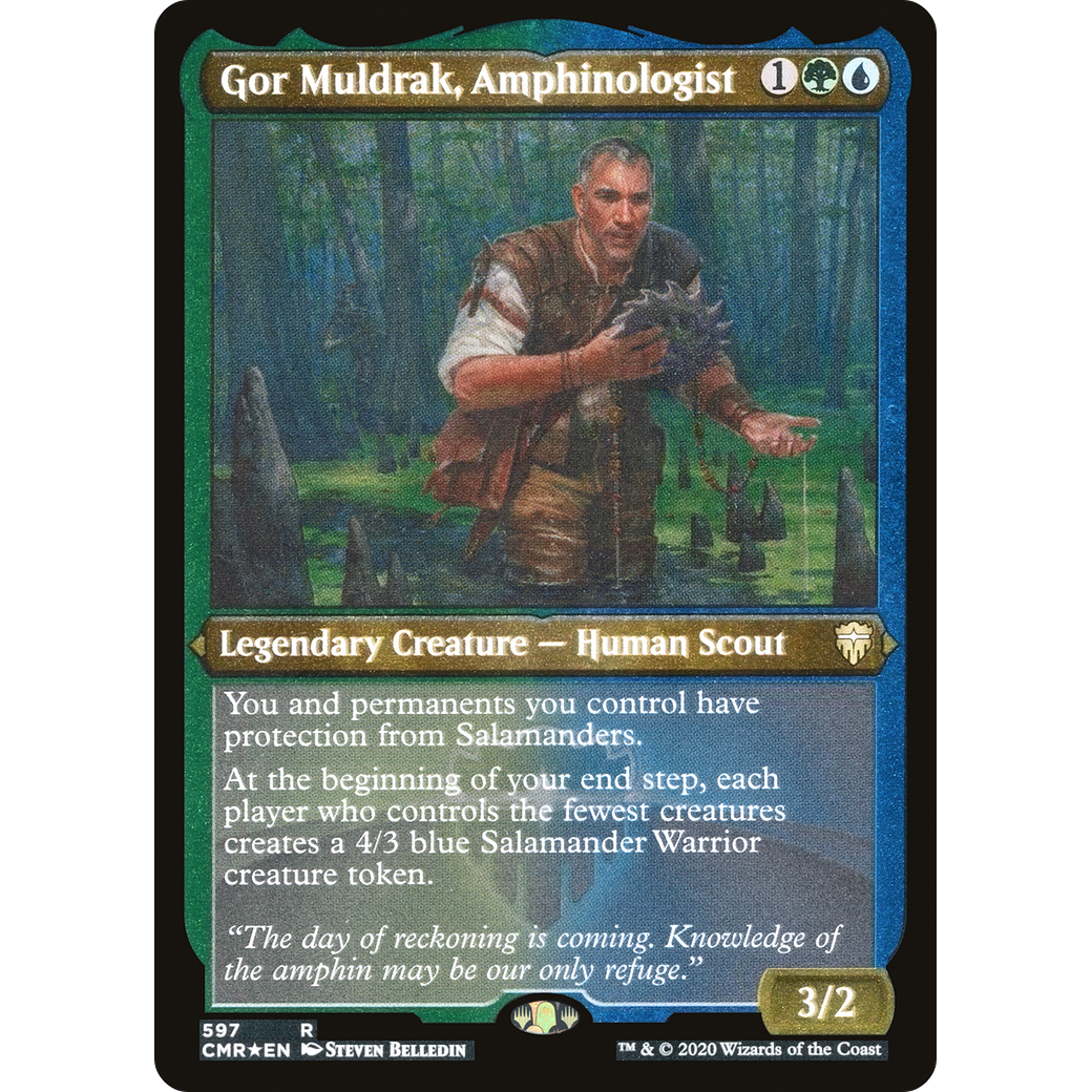 Gor Muldrak, Amphinologist (Foil Etched) (CMR-597) - Commander Legends Foil