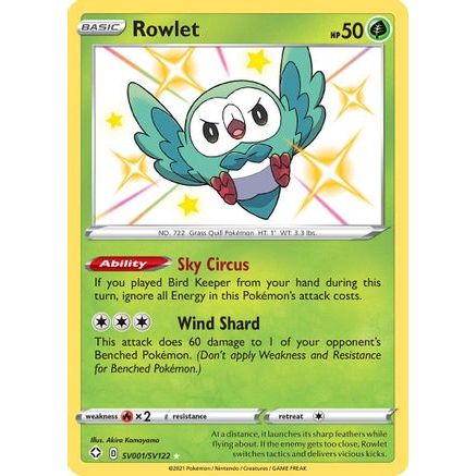 Rowlet SV001/122 - Shining Fates Shiny Vault Holofoil