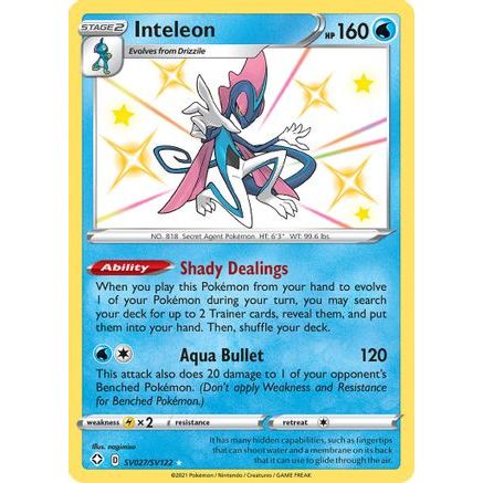 Inteleon SV027/122 - Shining Fates Shiny Vault Holofoil