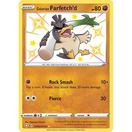 Galarian Farfetch'd SV063/122 - Shining Fates Shiny Vault Holofoil